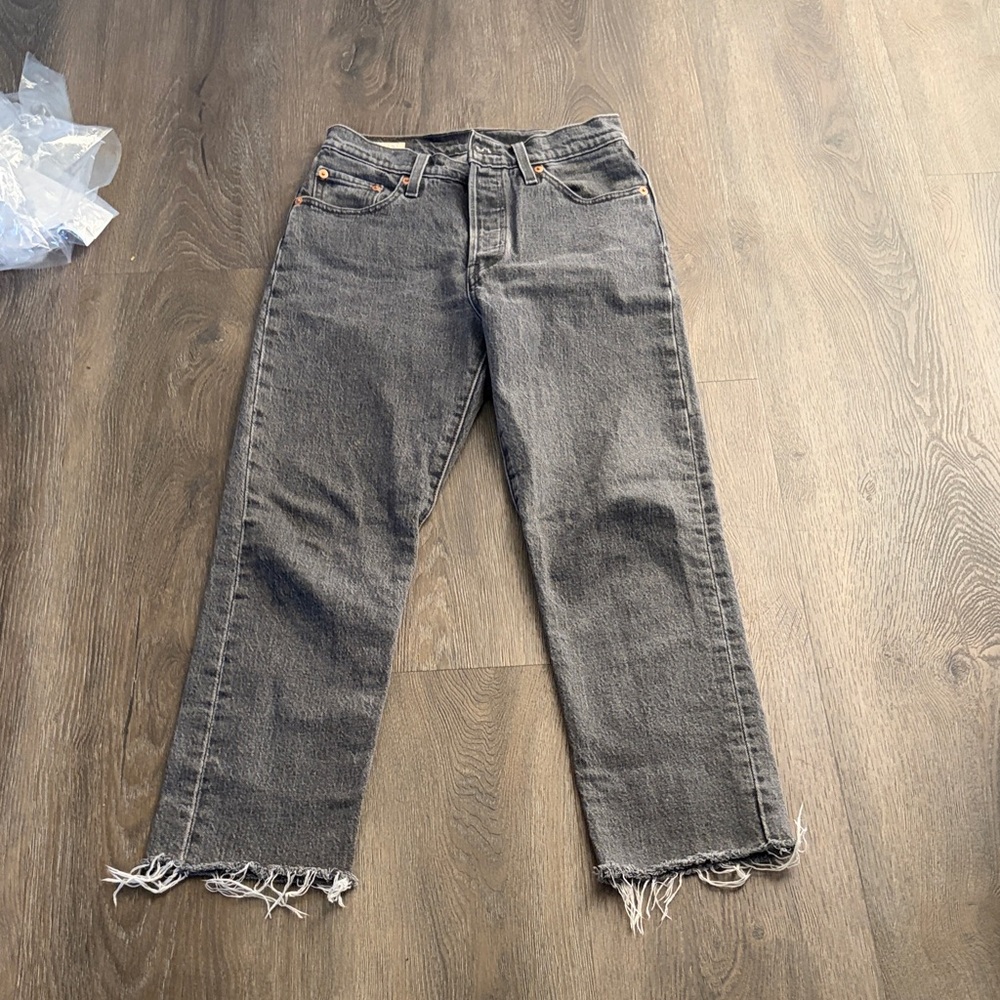 Levi's women’s 501 Charcoal Straight Jeans